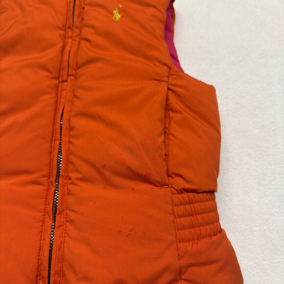 Ralph Lauren Toddler Girls 2T Reversible Down Filled Puffer Vest Pink/Orange - Picture 12 of 12
